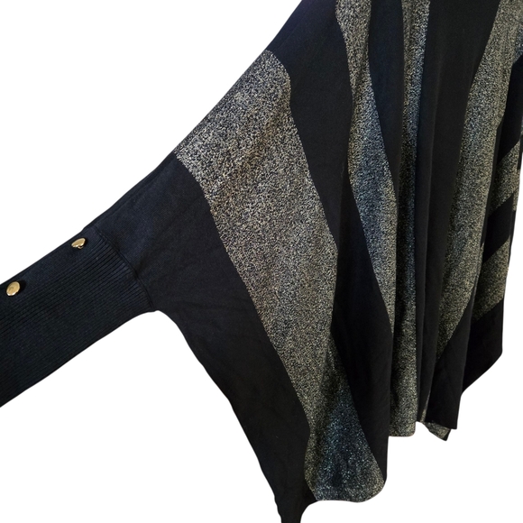 PLUS SIZE******JM Collection Black and Gold Cowl Neck Sweater - Picture 7 of 12